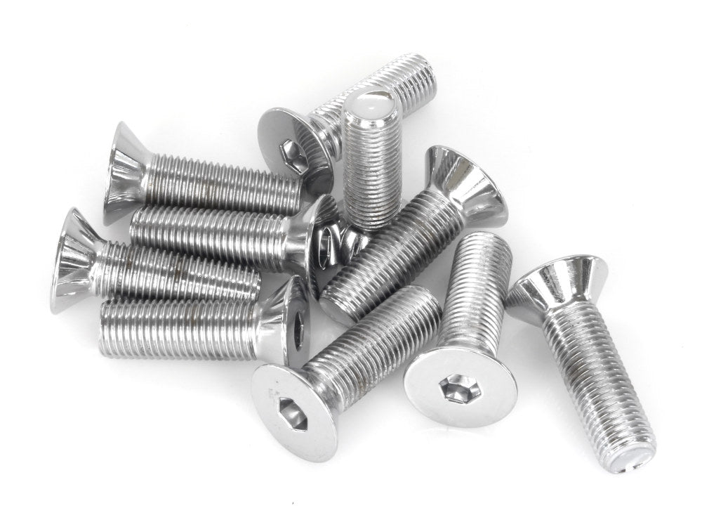 7/16-20 x 1-1/2in. UNF Flat Head Allen Bolt - Chrome. Pack 10.