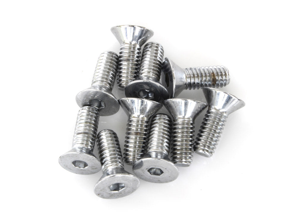 5/16-18 x 7/8in. UNC Flat Head Allen Bolts - Chrome. Pack 10.
