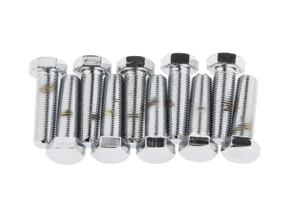 3/8-24 x 1-1/4in. UNF Hex Head Bolts - Chrome. Pack 10.