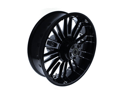 18in. x 5.50in. wide Atlantic 3D Wheel with Rear Hub - Black Cut. Fits Touring 2009up with ABS
