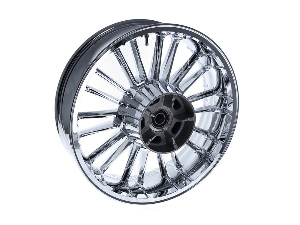 18in. x 5.50in. wide Atlantic 3D Wheel with Rear Hub - Chrome. Fits Touring 2009up with ABS