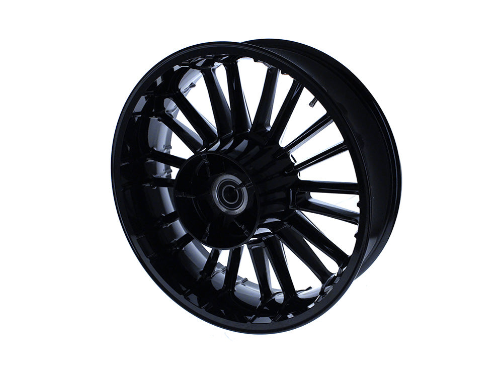 18in. x 5.50in. wide Atlantic 3D Wheel with Rear Hub - Gloss Black. Fits Touring 2009up with ABS