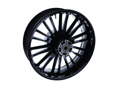 18in. x 5.50in. wide Atlantic 3D Wheel with Rear Hub - Gloss Black. Fits Touring 2009up with ABS