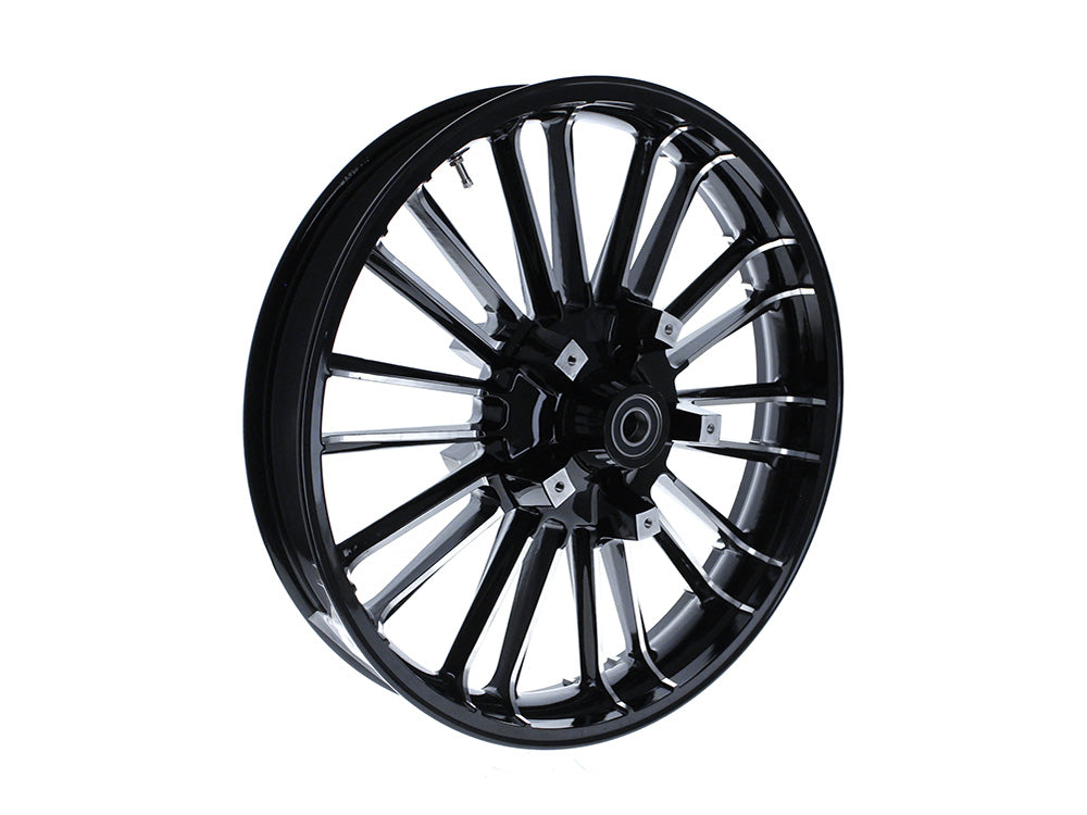 21in. x 3.50in. wide Atlantic 3D Wheel with Front Hub - Black Cut. Fits Touring 2008up with ABS