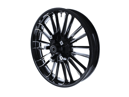 21in. x 3.50in. wide Atlantic 3D Wheel with Front Hub - Black Cut. Fits Touring 2008up with ABS