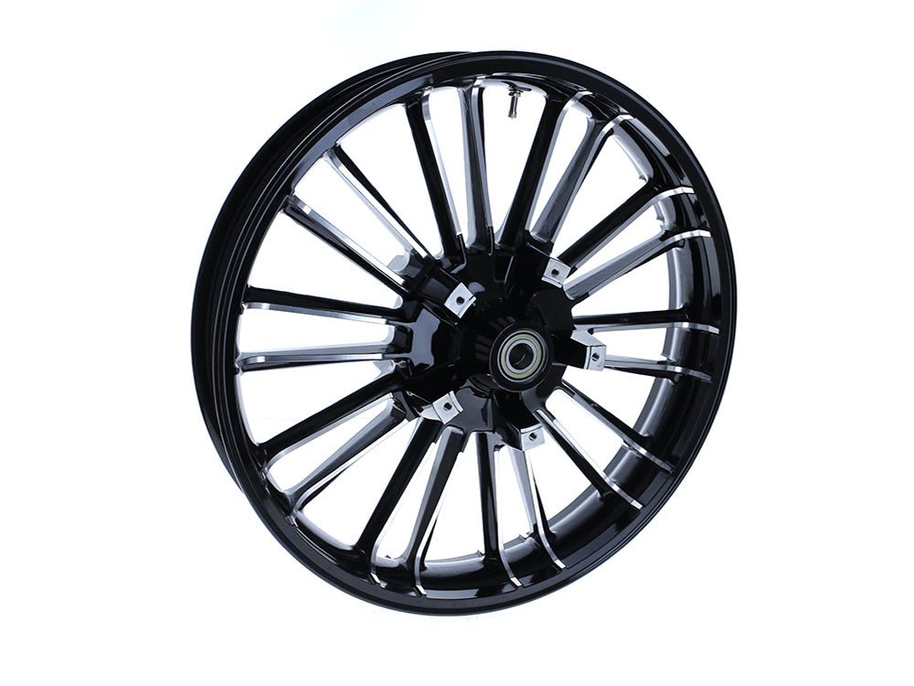21in. x 3.50in. wide Atlantic 3D Wheel with Front Hub - Black Cut. Fits Touring 2008up with ABS