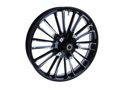 21in. x 3.50in. wide Atlantic 3D Wheel with Front Hub - Black Cut. Fits Touring 2008up with ABS