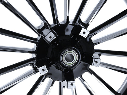 21in. x 3.50in. wide Atlantic 3D Wheel with Front Hub - Black Cut. Fits Touring 2008up with ABS