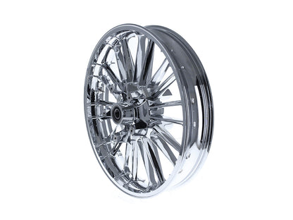 21in. x 3.50in. wide Atlantic 3D Wheel with Front Hub - Chrome. Fits Touring 2008up with ABS