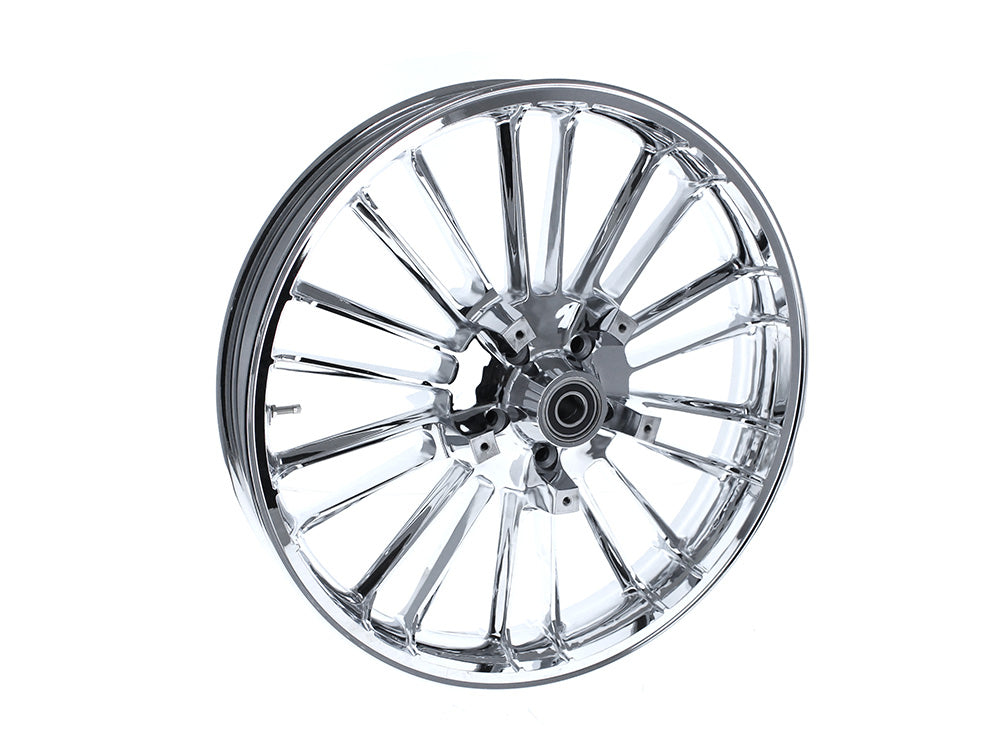 21in. x 3.50in. wide Atlantic 3D Wheel with Front Hub - Chrome. Fits Touring 2008up with ABS