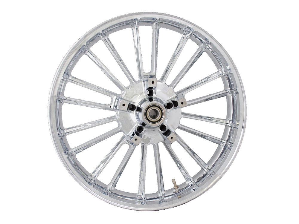 21in. x 3.50in. wide Atlantic 3D Wheel with Front Hub - Chrome. Fits Touring 2008up with ABS