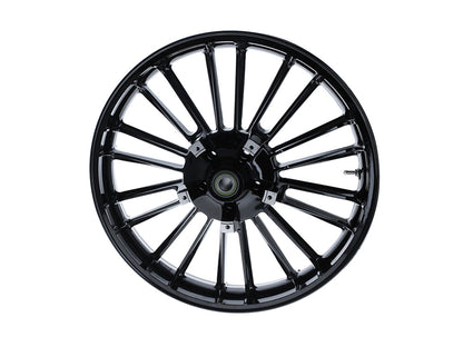 21in. x 3.50in. wide Atlantic 3D Wheel with Front Hub - Gloss Black. Fits Touring 2008up with ABS