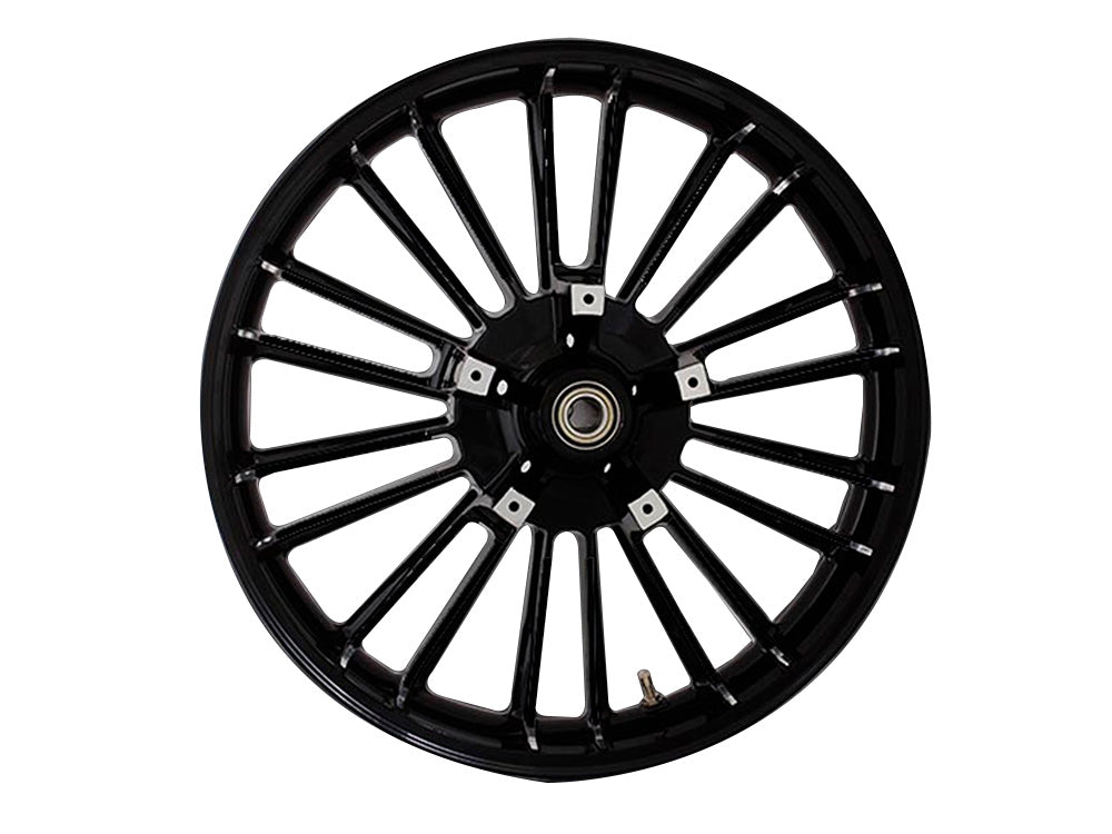 21in. x 3.50in. wide Atlantic 3D Wheel with Front Hub - Gloss Black. Fits Touring 2008up with ABS