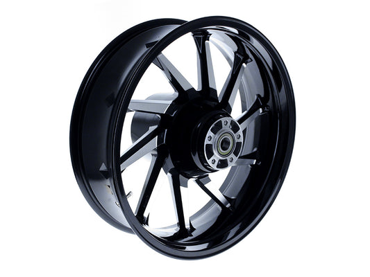 18in. x 5.50in. wide Hurricane 3D Wheel with Rear Hub - Black Cut. Fits Touring 2009up with ABS