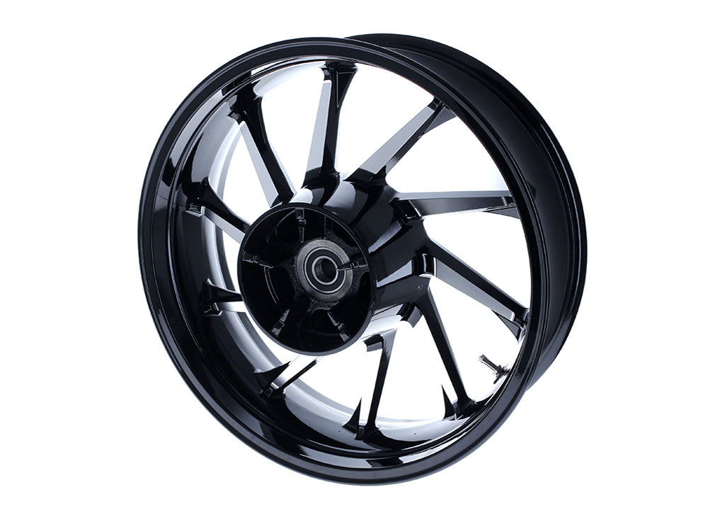 18in. x 5.50in. wide Hurricane 3D Wheel with Rear Hub - Black Cut. Fits Touring 2009up with ABS