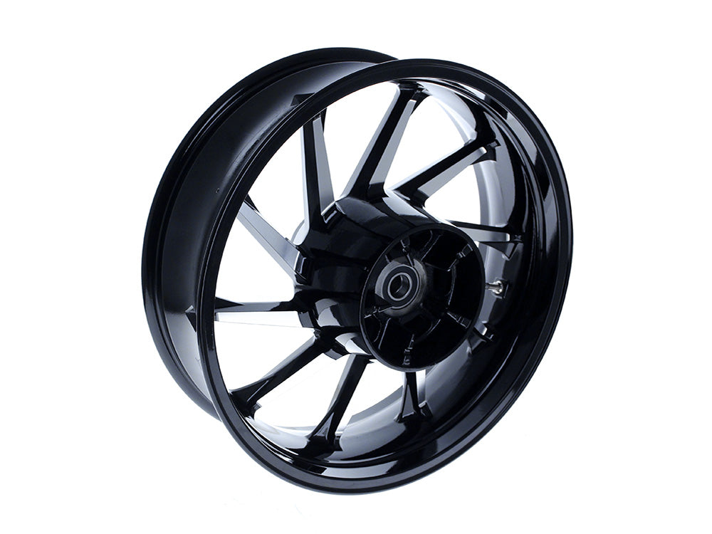 18in. x 5.50in. wide Hurricane 3D Wheel with Rear Hub - Black Cut. Fits Touring 2009up with ABS