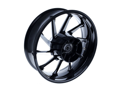 18in. x 5.50in. wide Hurricane 3D Wheel with Rear Hub - Black Cut. Fits Touring 2009up with ABS