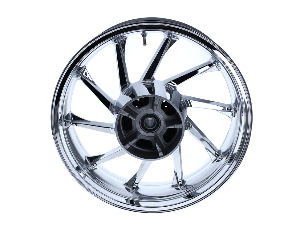 18in. x 5.50in. wide Hurricane 3D Wheel with Rear Hub - Chrome. Fits Touring 2009up with ABS