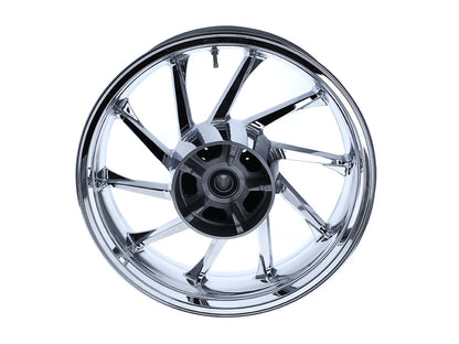 18in. x 5.50in. wide Hurricane 3D Wheel with Rear Hub - Chrome. Fits Touring 2009up with ABS