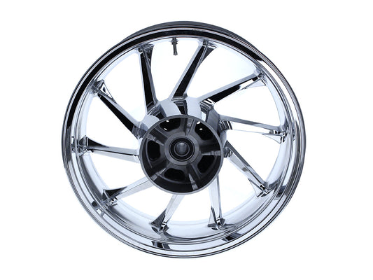 18in. x 5.50in. wide Hurricane 3D Wheel with Rear Hub - Chrome. Fits Touring 2009up with ABS