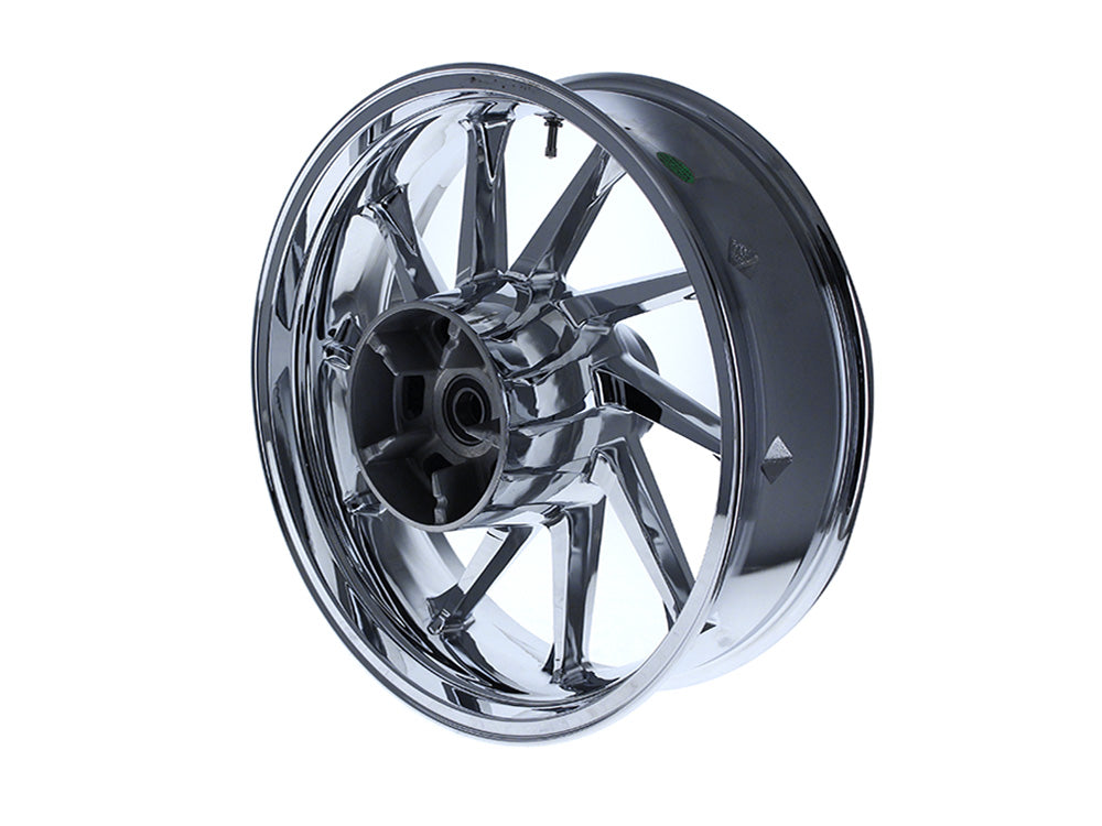 18in. x 5.50in. wide Hurricane 3D Wheel with Rear Hub - Chrome. Fits Touring 2009up with ABS