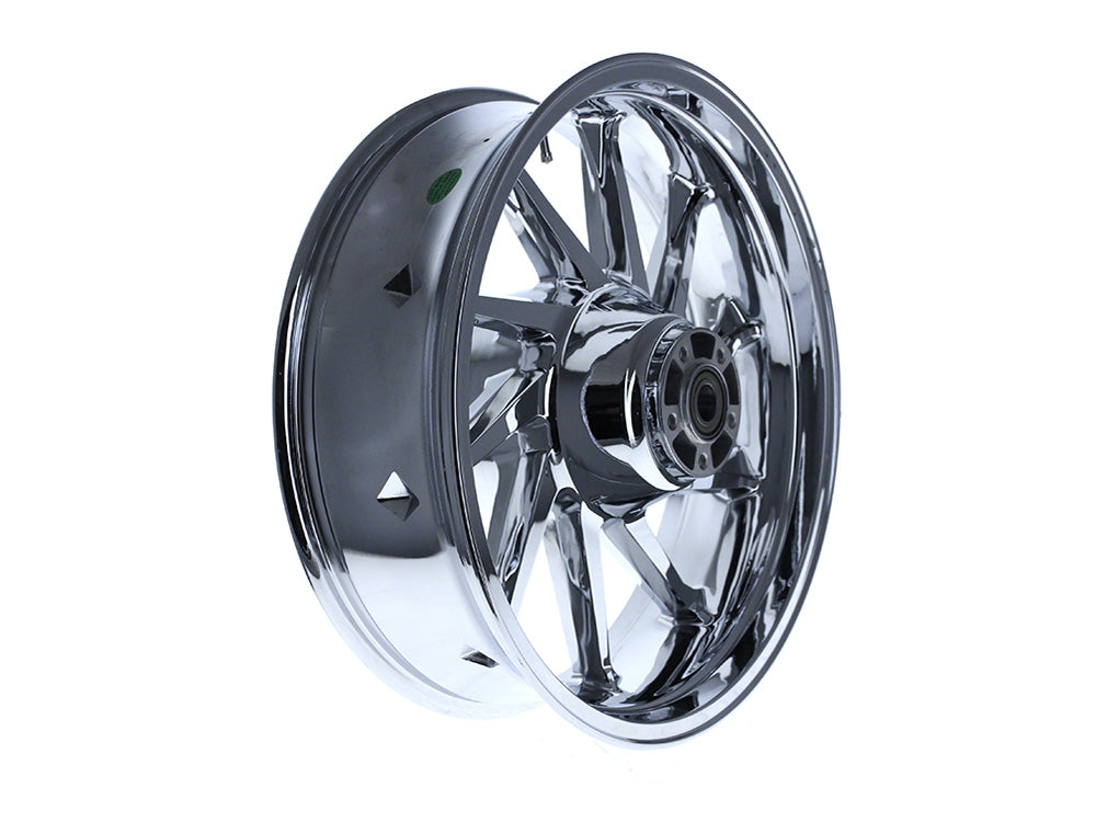 18in. x 5.50in. wide Hurricane 3D Wheel with Rear Hub - Chrome. Fits Touring 2009up with ABS