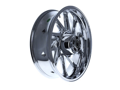 18in. x 5.50in. wide Hurricane 3D Wheel with Rear Hub - Chrome. Fits Touring 2009up with ABS