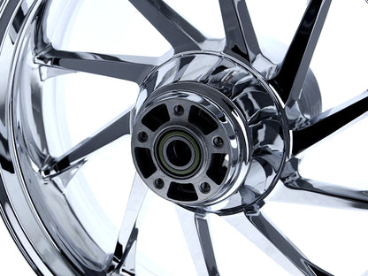 18in. x 5.50in. wide Hurricane 3D Wheel with Rear Hub - Chrome. Fits Touring 2009up with ABS