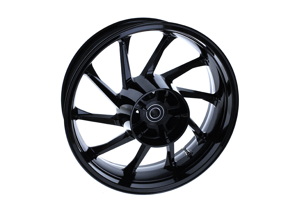18in. x 5.50in. wide Hurricane 3D Wheel with Rear Hub - Gloss Black. Fits Touring 2009up with ABS