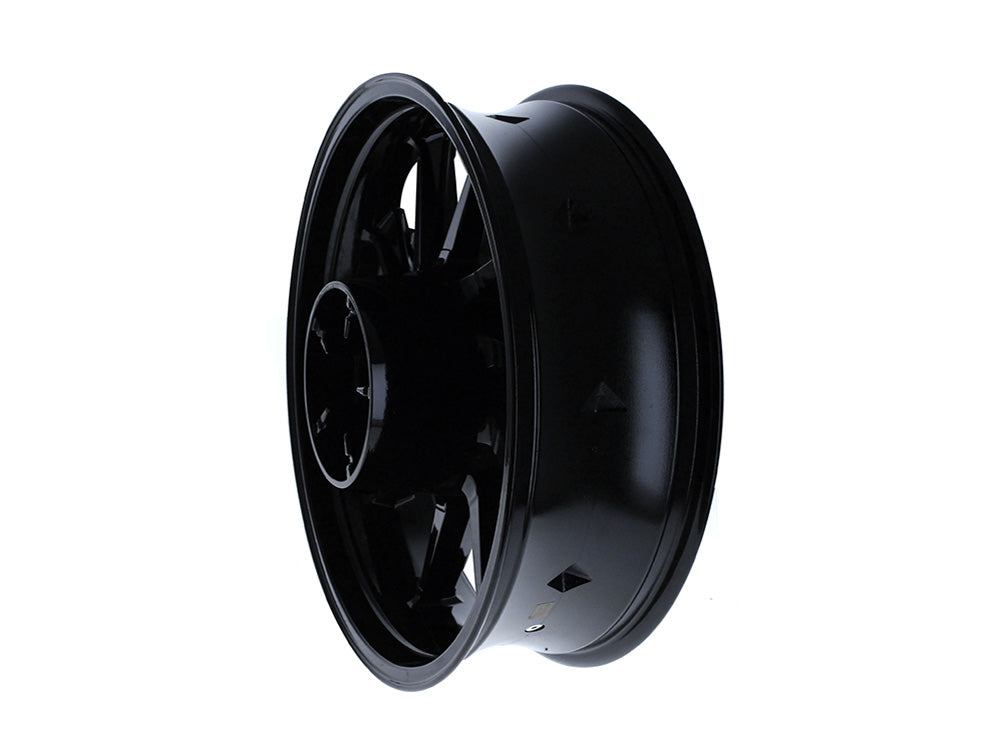 18in. x 5.50in. wide Hurricane 3D Wheel with Rear Hub - Gloss Black. Fits Touring 2009up with ABS