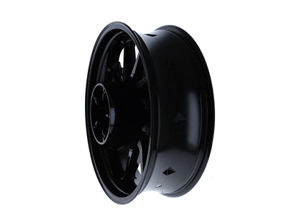 18in. x 5.50in. wide Hurricane 3D Wheel with Rear Hub - Gloss Black. Fits Touring 2009up with ABS