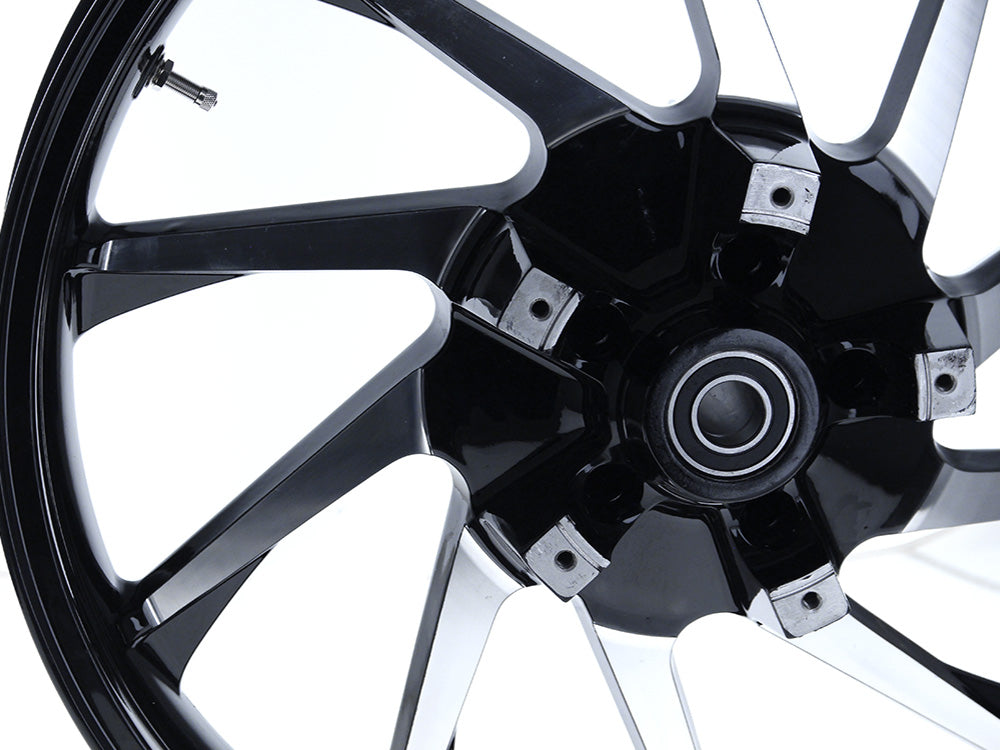 21in. x 3.50in. wide Hurricane 3D Wheel with Front Hub - Black Cut. Fits Touring 2008up with ABS