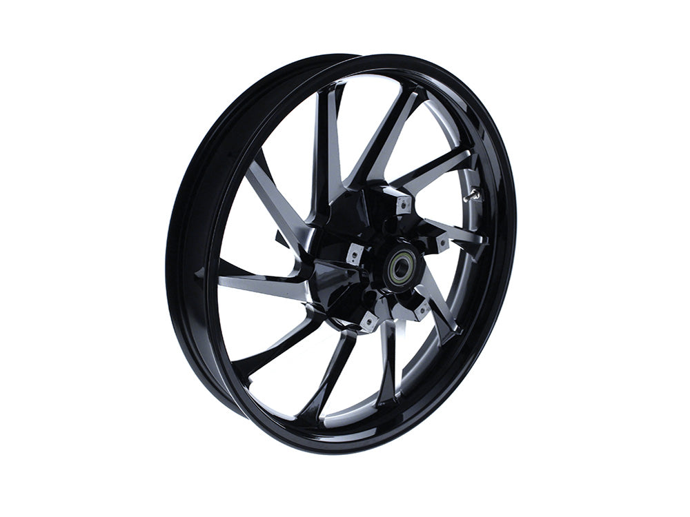 21in. x 3.50in. wide Hurricane 3D Wheel with Front Hub - Black Cut. Fits Touring 2008up with ABS