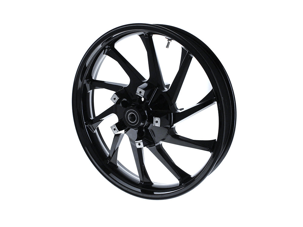 21in. x 3.50in. wide Hurricane 3D Wheel with Front Hub - Gloss Black. Fits Touring 2008up with ABS