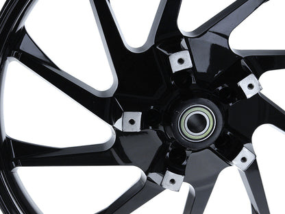 21in. x 3.50in. wide Hurricane 3D Wheel with Front Hub - Gloss Black. Fits Touring 2008up with ABS
