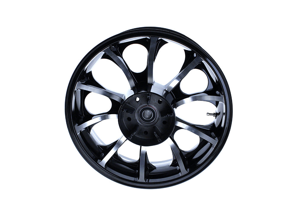 18in. x 5.50in. wide Largo 3D Wheel with Rear Hub - Black Cut. Fits Touring 2009up with ABS