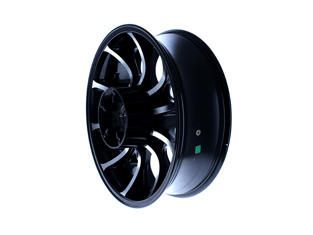 18in. x 5.50in. wide Largo 3D Wheel with Rear Hub - Black Cut. Fits Touring 2009up with ABS