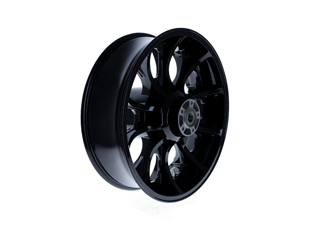 18in. x 5.50in. wide Largo 3D Wheel with Rear Hub - Gloss Black. Fits Touring 2009up with ABS