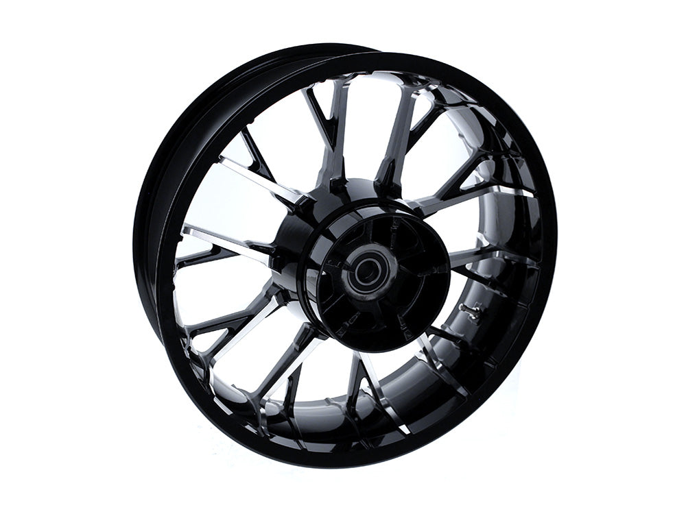 18in. x 5.50in. wide Marlin 3D Wheel with Rear Hub - Black Cut. Fits Touring 2009up with ABS