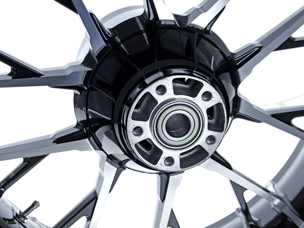 18in. x 5.50in. wide Marlin 3D Wheel with Rear Hub - Black Cut. Fits Touring 2009up with ABS