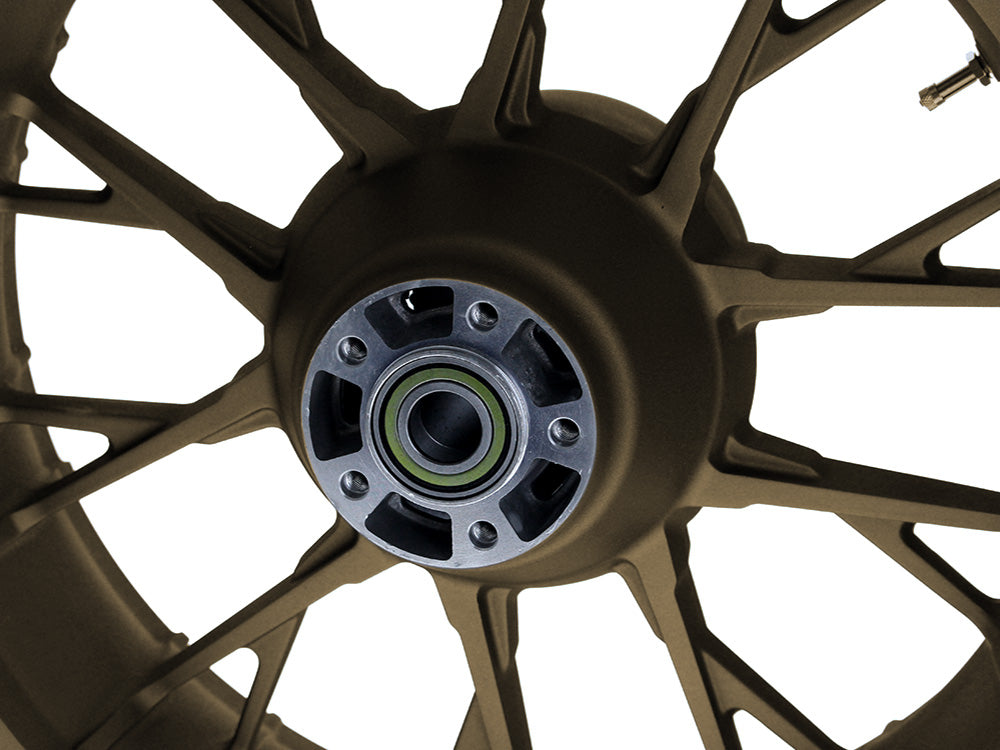 18in. x 5.50in. wide Marlin 3D Wheel with Rear Hub - Bronze. Fits Touring 2009up with ABS