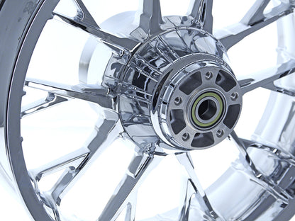 18in. x 5.50in. wide Marlin 3D Wheel with Rear Hub - Chrome. Fits Touring 2009up with ABS