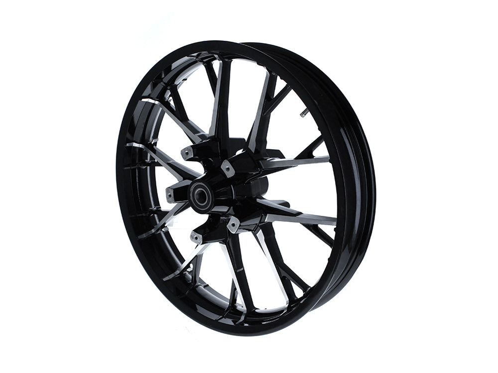 21in. x 3.50in. wide Marlin 3D Wheel with Front Hub - Black Cut. Fits Touring 2008up with ABS