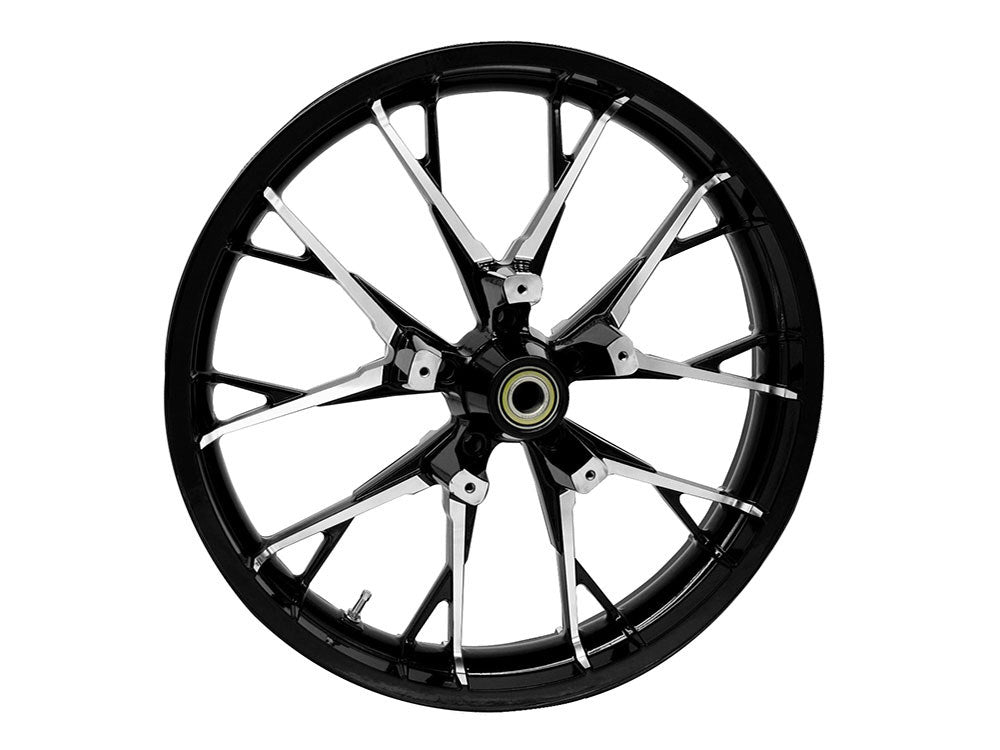 21in. x 3.50in. wide Marlin 3D Wheel with Front Hub - Black Cut. Fits Touring 2008up with ABS