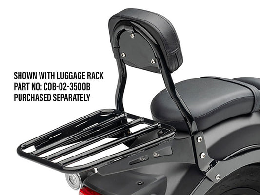 Round Sissy Bar Kit - Black. Fits Honda CMX / Rebel 500cc 2017up
