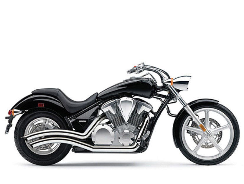 Speedster Swept Exhaust - Chrome. Fits Honda Fury, State-Line & Sabre 2010up.