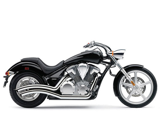 Speedster Swept Exhaust - Chrome. Fits Honda Fury, State-Line & Sabre 2010up.