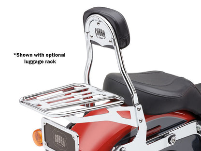 Short Quick Detachable Sissy Bar Kit - Chrome. Fits FX Softail 2006-2015 & Fatboy 2007-2017 with 200mm Rear Tyre.