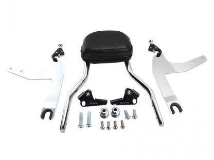 Short Quick Detachable Sissy Bar Kit - Chrome. Fits FX Softail 2006-2015 & Fatboy 2007-2017 with 200mm Rear Tyre.