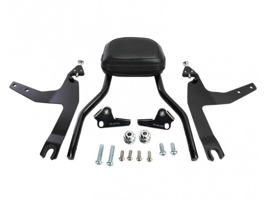Short Quick Detachable Sissy Bar Kit - Black. Fits FX Softail 2006-2015 & Fatboy 2007-2017 with 200mm Rear Tyre.